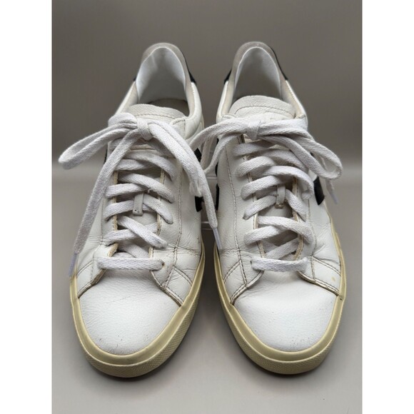 VEJA Campo Womens Leather White Black W Lace Up Low Top Casual Sneakers Size 9 - Picture 2 of 8